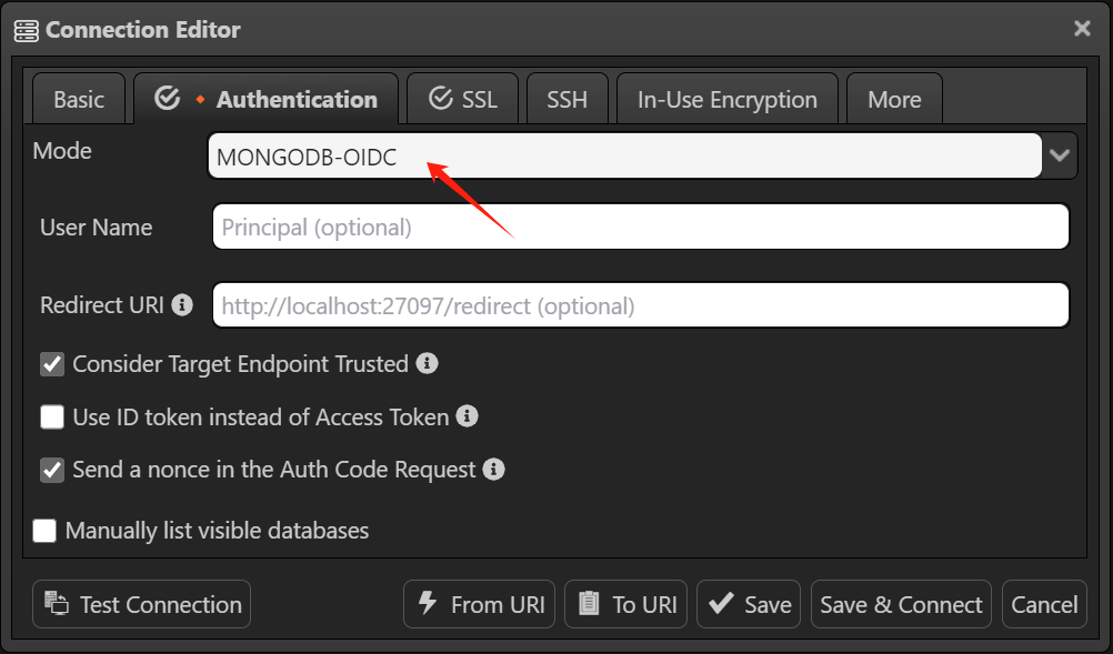 OIDC Authentication Options