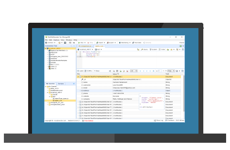 NoSQLBooster for MongoDB Main Screen